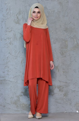 Tunik Pantolon İkili Takım 3485-04 Turuncu 3485-04