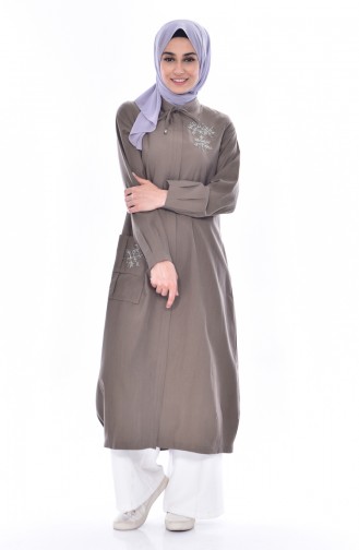 Cape İmprimée de Pierre 35838-03 Vert Khaki Clair 35838-03