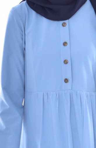 Waist Pleated Dress 7184-07 Baby Blue 7184-07