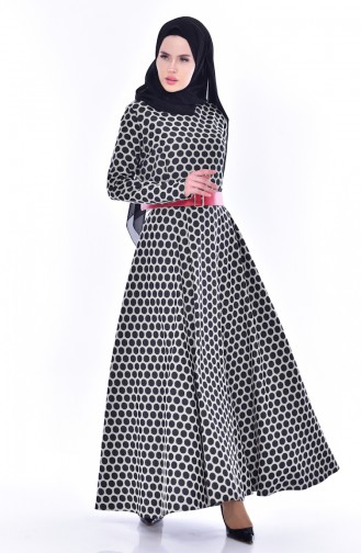 Polka Dot Garnish Dress 0184-01 Black White 0184-01