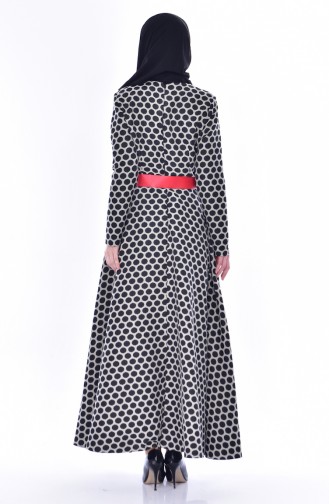 Polka Dot Garnish Dress 0184-01 Black White 0184-01