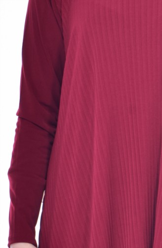 Piliseli Tunik Pantolon İkili Takım 3484-04 Bordo