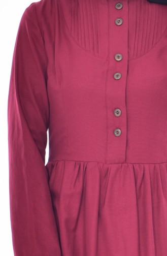 فستان مضلع من الأمام أحمر كلاريت 7273-09