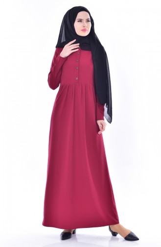Weinrot Hijab Kleider 7184-02