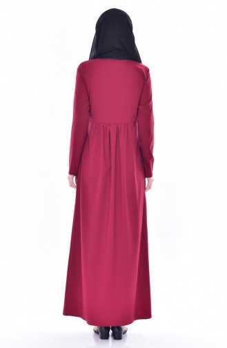 Robe Taille Plissée 7184-02 Bordeaux 7184-02