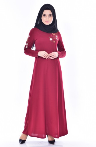 Claret Red Hijab Dress 2005-05