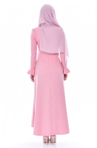 Kleid mit Gürtel 1084-09 Rosa 1084-09