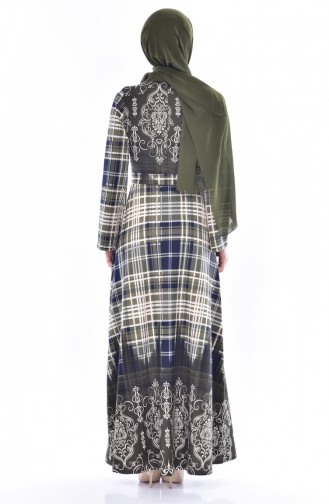 Khaki Hijab Dress 6022-01