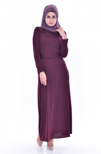 Dark Claret Red Hijab Dress 3483-08