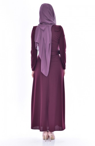 Dark Claret Red Hijab Dress 3483-08