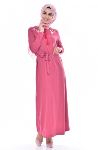 Dark Dusty Rose Hijab Dress 3851-01