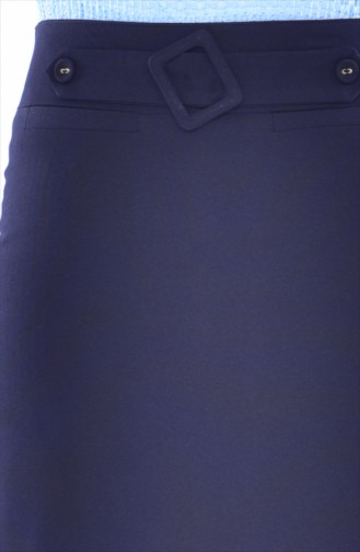 Jupe Crayon Détail Poches 0503-01 Bleu Marine 0503-01