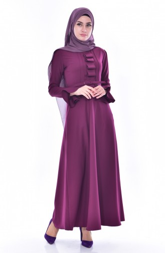 Kleid mit Gürtel 1084-08 Lila 1084-08