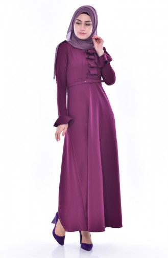 Kleid mit Gürtel 1084-08 Lila 1084-08