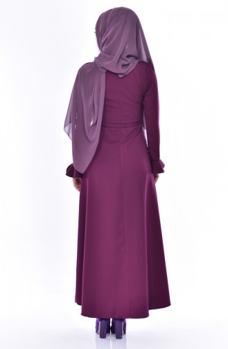 Kleid mit Gürtel 1084-08 Lila 1084-08