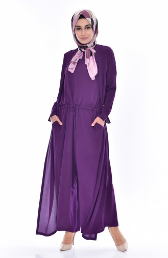 Suit Looking Jumpsuit  0001-04 Purple 0001-04