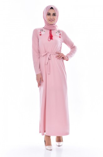 Powder Hijab Dress 3851-07