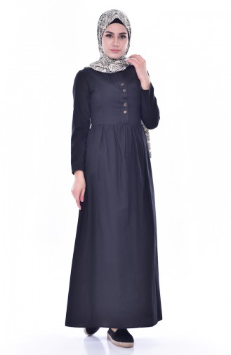 Black Hijab Dress 7173-05