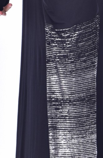 Doğal Kumaş Cepli Penye Elbise 1069-01 Siyah