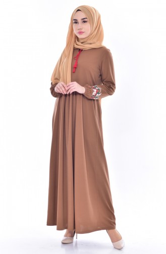 Tan Hijab Dress 0442-19