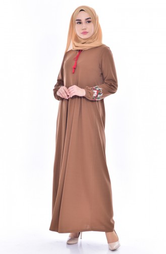 Tan Hijab Dress 0442-19