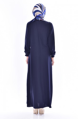 Navy Blue Hijab Dress 6012-04