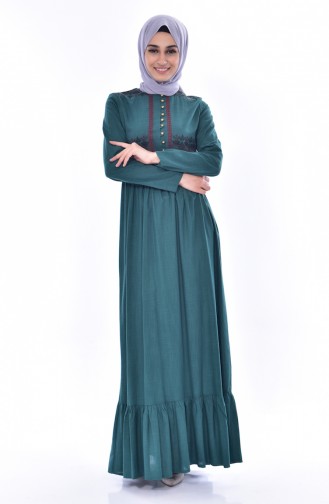 فستان بتصميم مطرز مع ازرار  1675-03