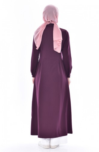Hijab Mantel mit Druckknopf  61202-07 Weinrot 61202-07