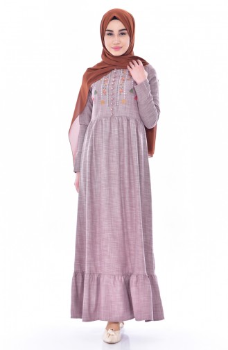 Claret Red Hijab Dress 3654-01