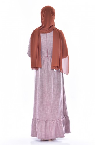 Claret Red Hijab Dress 3654-01