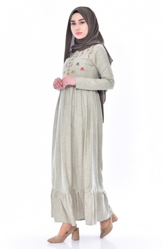 Pistachio Green Hijab Dress 3654-04