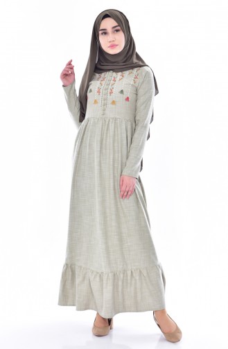 Pistachio Green Hijab Dress 3654-04