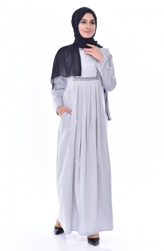 Gray Hijab Dress 2916-14