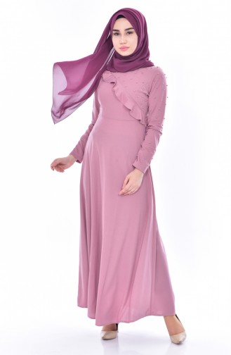 Dusty Rose Hijab Dress 0539-02