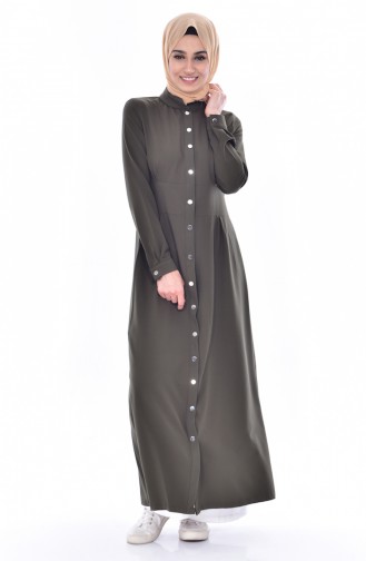 Hijab Mantel mit Druckknopf  61202-05 Khaki 61202-05