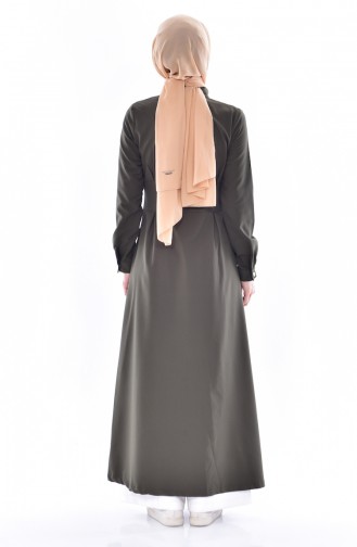 Hijab Mantel mit Druckknopf  61202-05 Khaki 61202-05
