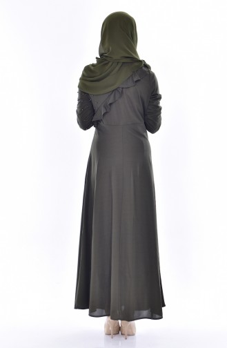 Khaki Hijab Dress 0539-06