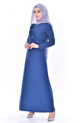 Indigo Hijab Dress 4458-09