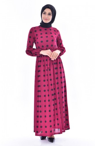Dark Fuchsia Hijab Dress 6063-02