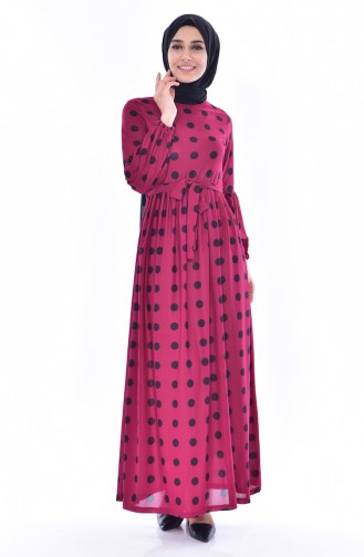 Dark Fuchsia Hijab Dress 6063-02