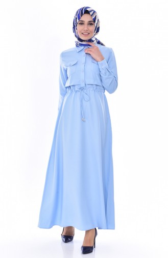 Robe Hijab Bleu 81469A-02