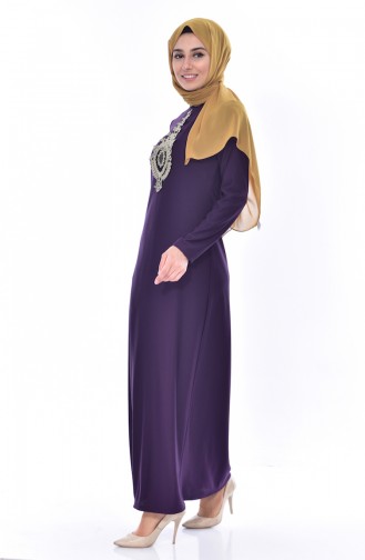 Purple Hijab Dress 4457-08
