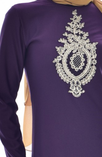Purple Hijab Dress 4457-08