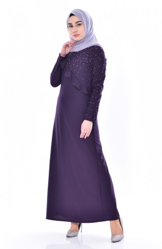 Purple Hijab Dress 4458-03