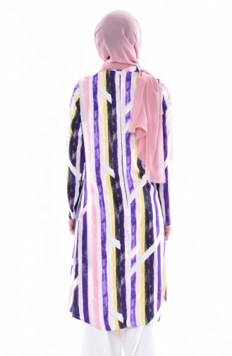 Viscose slit Tunic 2450-01 Purple 2450-01