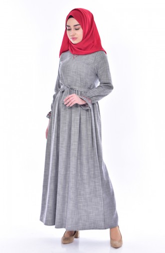 Gray Hijab Dress 1152-04