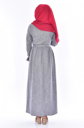 Gray Hijab Dress 1152-04