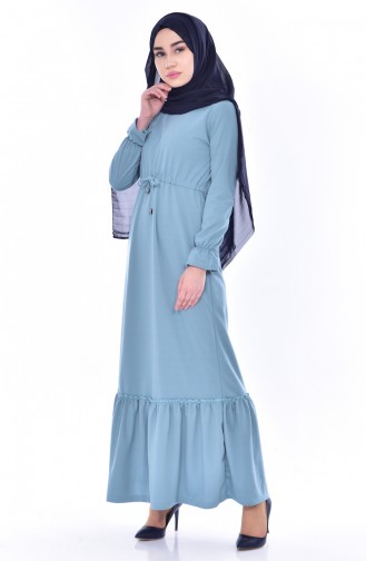 Wassergrün Hijab Kleider 1643-03