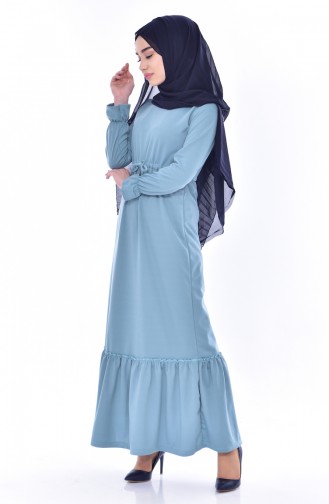 Robe Hijab Vert eau 1643-03