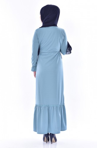 Wassergrün Hijab Kleider 1643-03